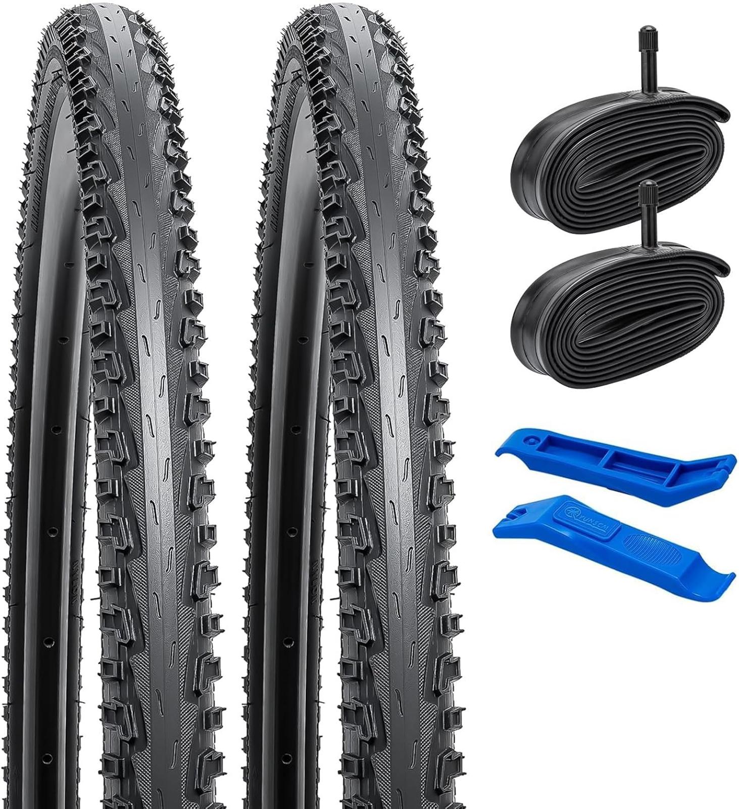 YUNSCM 26" Mountain Bike Tires 26x1.75/47-559 and 26" Heavy Duty Bike Tubes