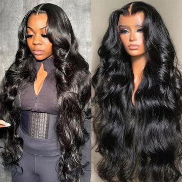 IWISH 220% Density Full 13x6 Body Wave Lace Frontal Wigs Human Hair Virgin Body