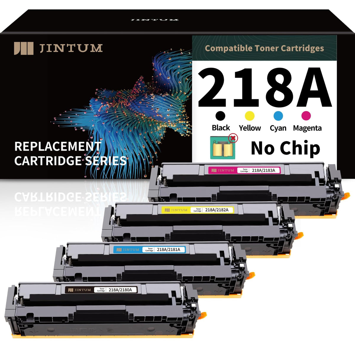 JINTUM 218A Compatible Toner Cartridge 4-Pack BCYM No Chip Factory Sealed — photo 1