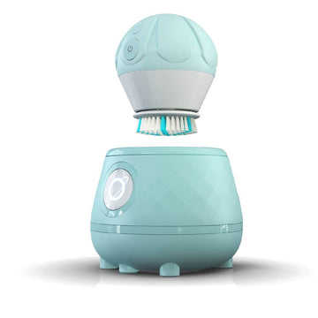 Tao Clean Ona Diamond Orbital Facial Brush and Cleansing Station – Robin's Egg Blue – Electric Face Cleansing Brush with Ergonomic Handle, Dual Speed Settings, 2 Piece Set, (BA-0201-RBE-US)