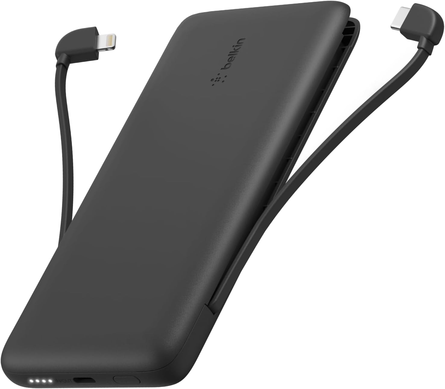Belkin Portable Charger 10000 mAh 23W with Integrated Lightning & USB-C Cables