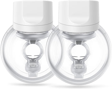 Momcozy Wearable Electric Breast Pump – Portable, Wireless, Adjustable Suction, Soft DoubleFit Flanges, Smart Display (24mm, 2-Pack, Light White)