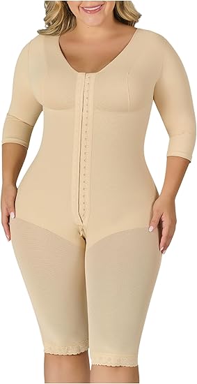 M&D Fajas Colombianas Post Surgery Tummy Tuck Compression Garment for Women BBL Faja Beige 3XL