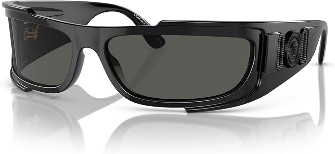 Versace Man Sunglasses Black Frame Dark Grey Lenses 67MM