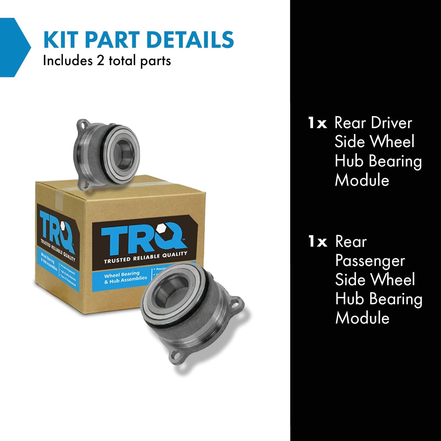TRQ Wheel Hub Bearing Module Rear LH & RH 2 Piece Set for Nissan Frontier & Xterra