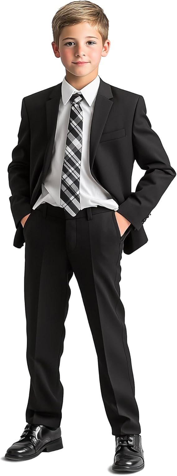 Haggar Boys' 4-Piece Suit Set - Black/White