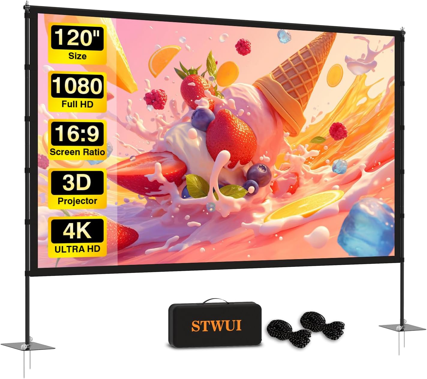 STWUI 120-Inch Outdoor Projector Screen