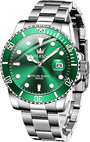 OLEVS Men's Silver Dress Watch