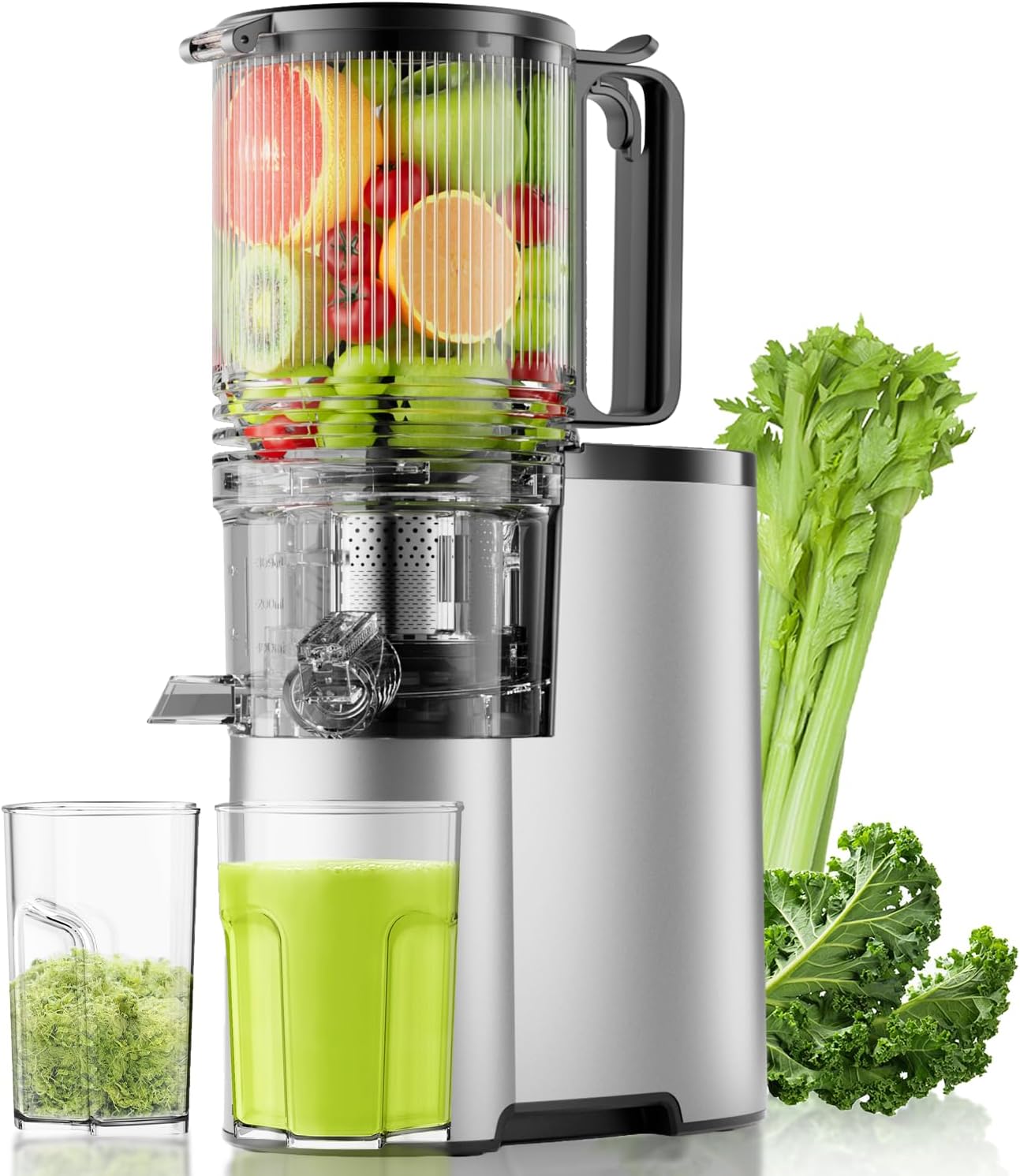 Cold Press Juicer with 5.8" Wide Feed Chute and 400W Motor