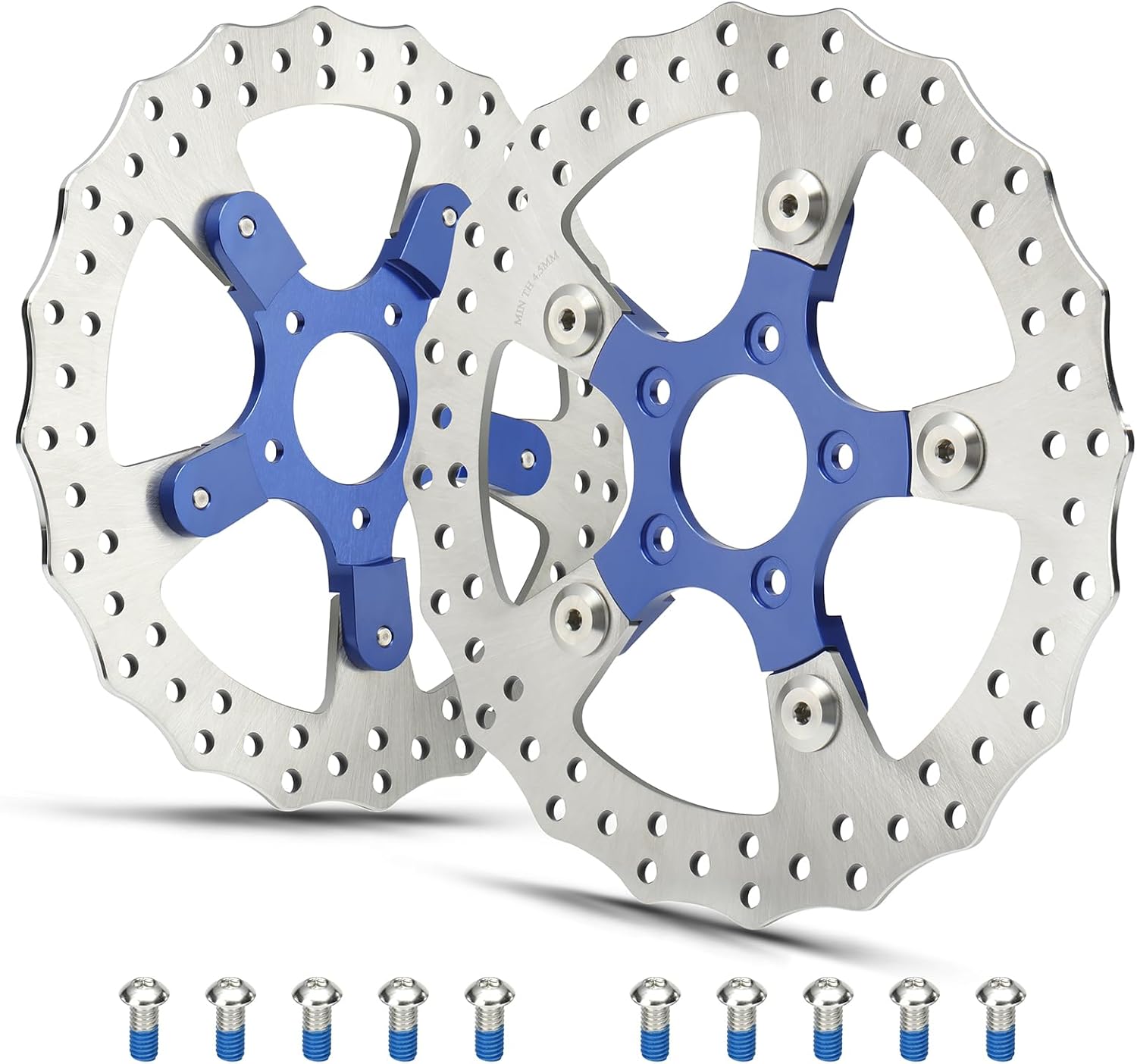 MoKitDora 11.8" Front Brake Dual Disc Rotors for Harley 2008-up Touring Models - Anodized Natural Finish