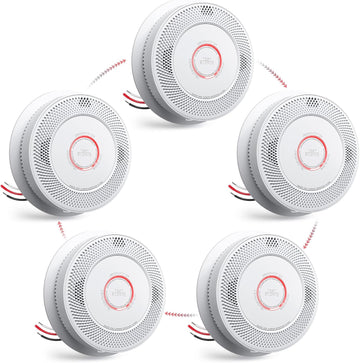 5-Pack Hardwired Smoke and Carbon Monoxide Detector Combo