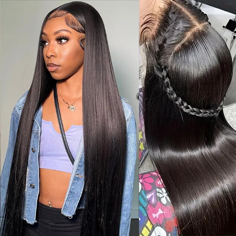 SOPSFR 30 Inch Straight Lace Front Wig Human Hair - 200  display picture 2