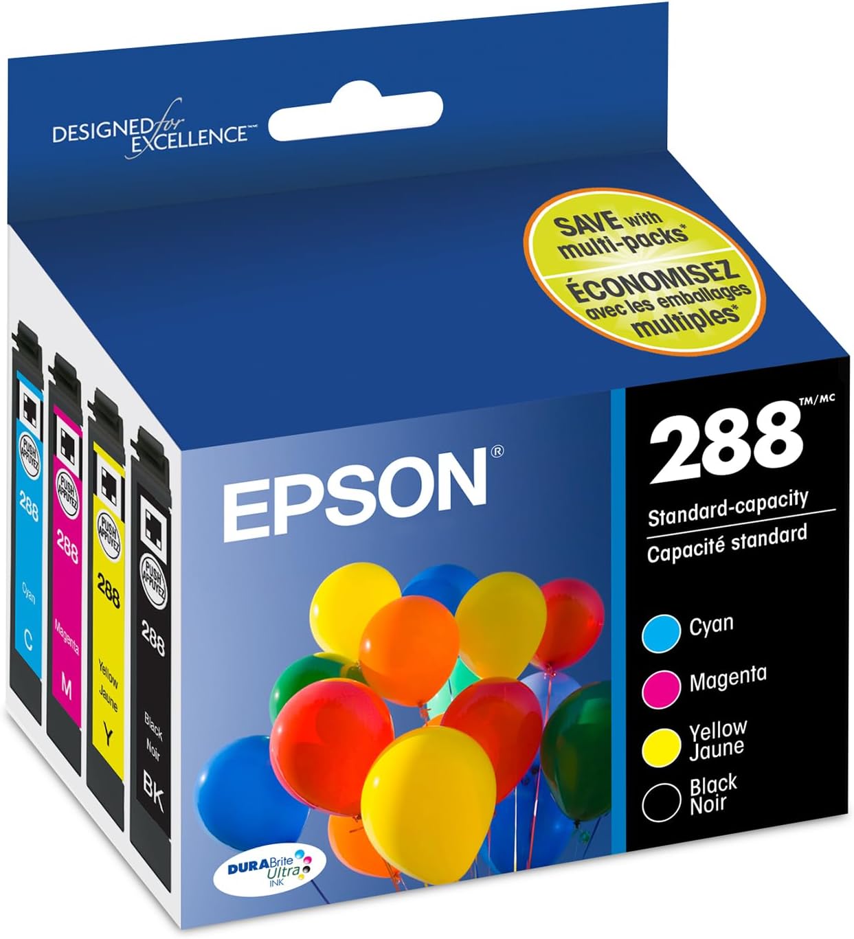 EPSON 288 DURABrite Ultra Ink Standard Capacity Black & Color Cartridge Combo Pack