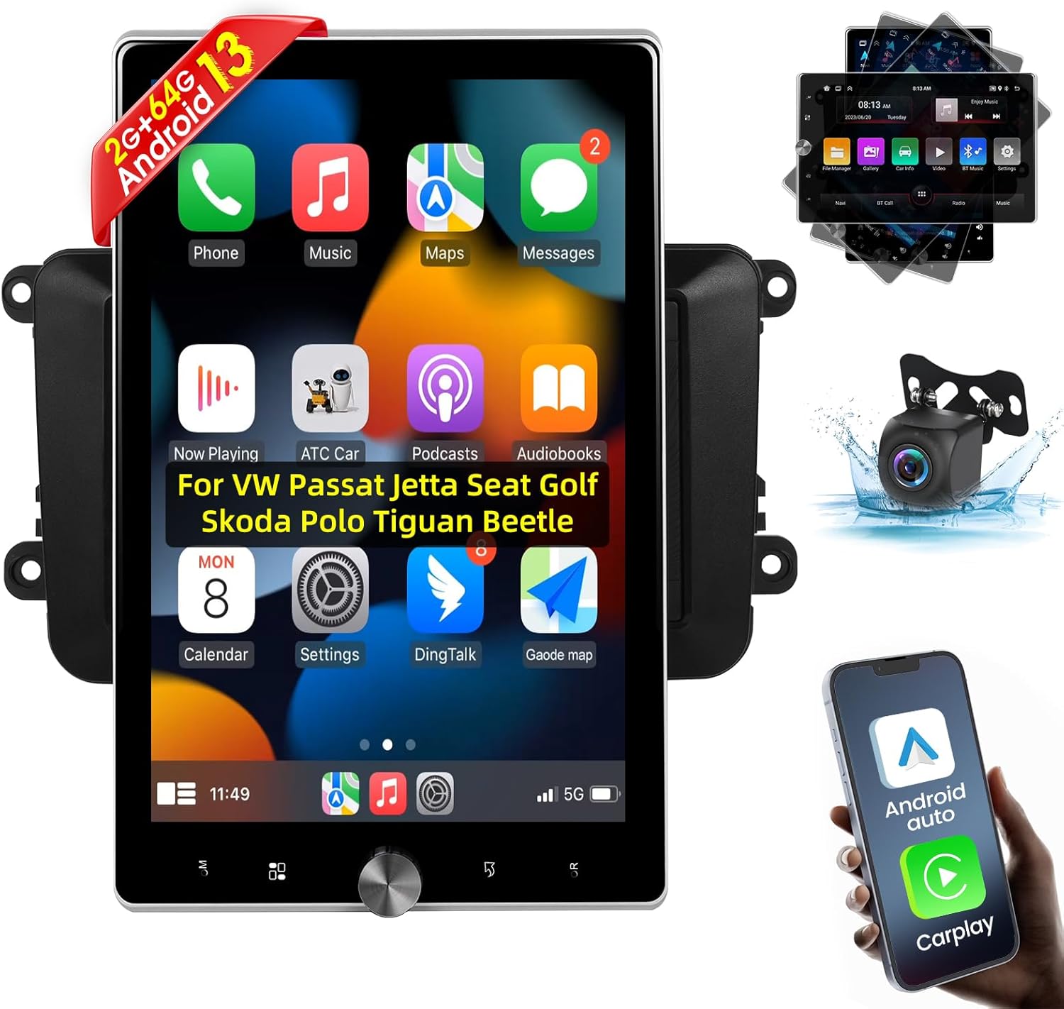 EKAT 10.4-Inch Android 13 Car Stereo