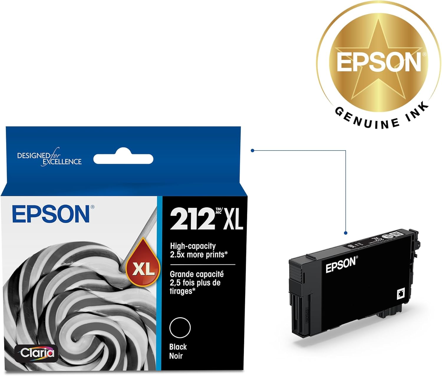 EPSON 212XL Black Ink Cartridge for WorkForce and Expression Printers
