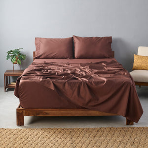 Weddingly Cotton Sheets King Chocolate
