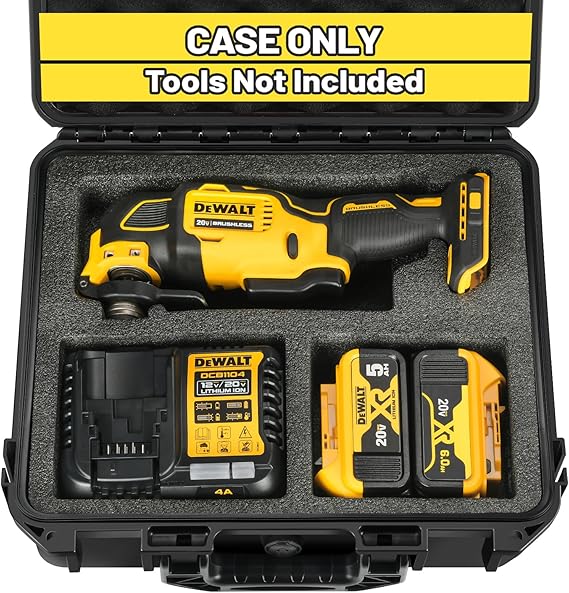 LOTOCASE Waterproof Hard Tool Box for DEWALT Oscillating Multi-Tool DCS356B/DCS354B/DCS353B