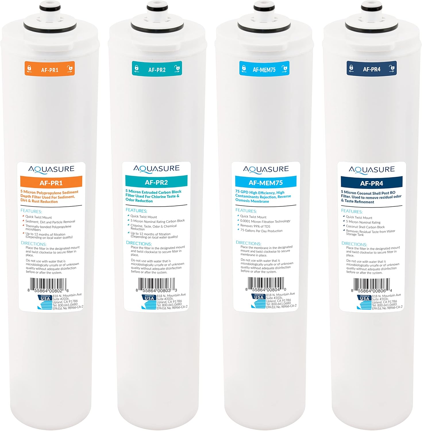 Compatible with AS-PR75 4-Stage Under Sink Reverse Osmosis RO Water Filtration System