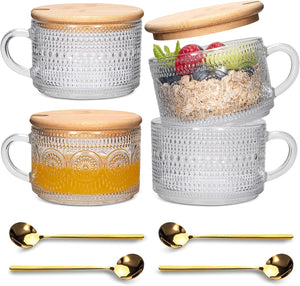 Set of 4 Glass Coffee Mugs