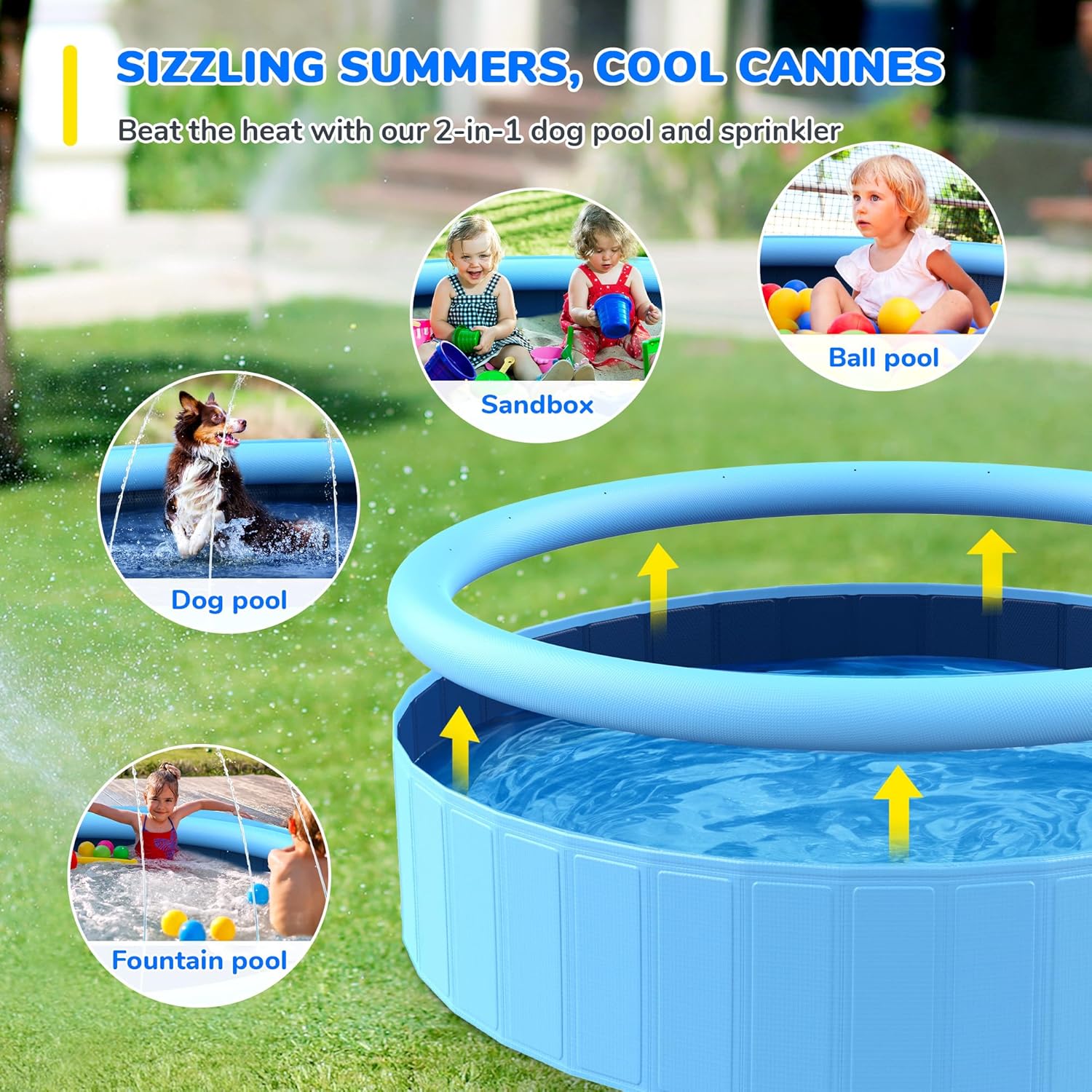 Bilibara 87'' Foldable Dog Pool