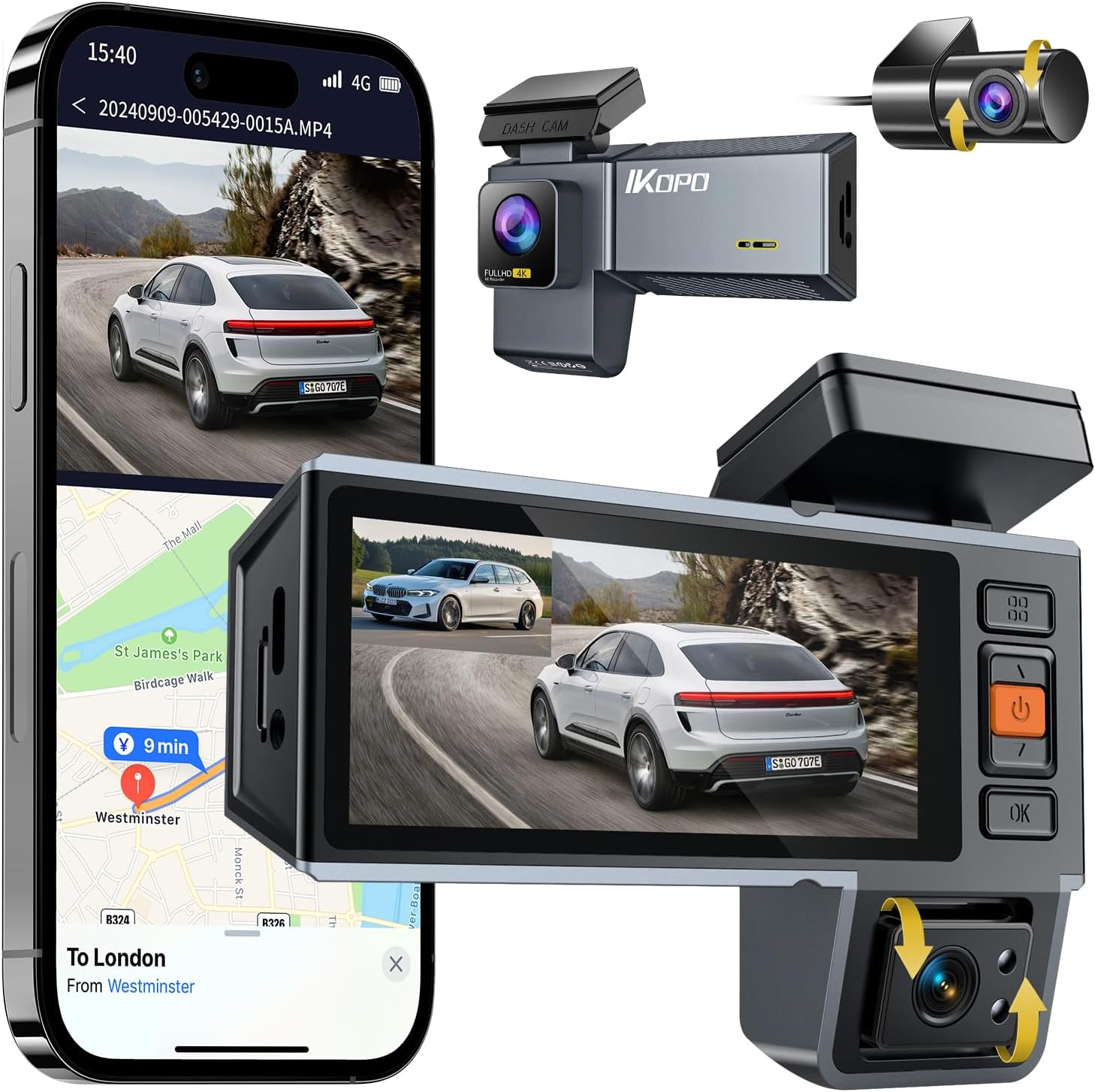 IKOPO Dash Cam UHD 2160P