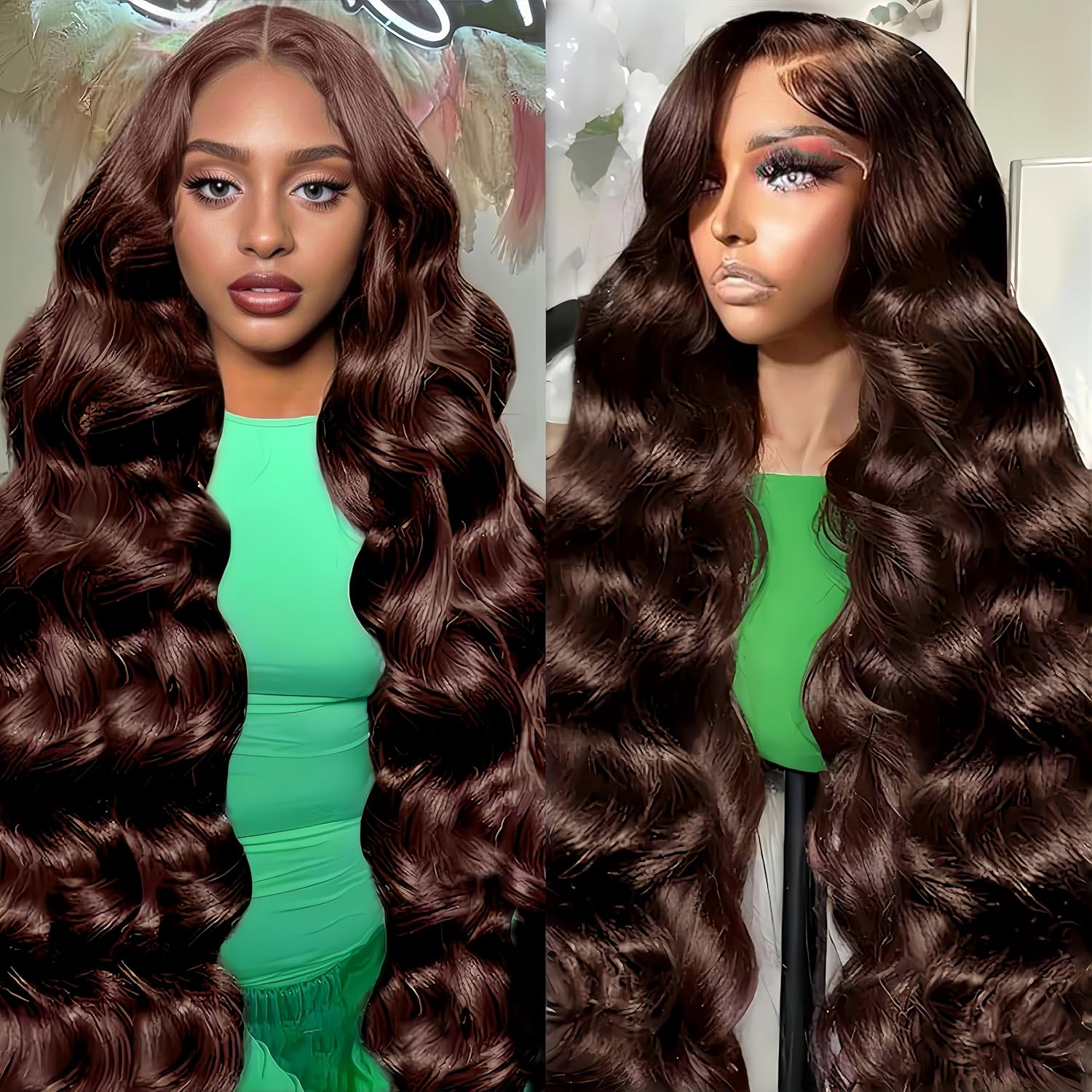 180% Density Chocolate Brown Wig