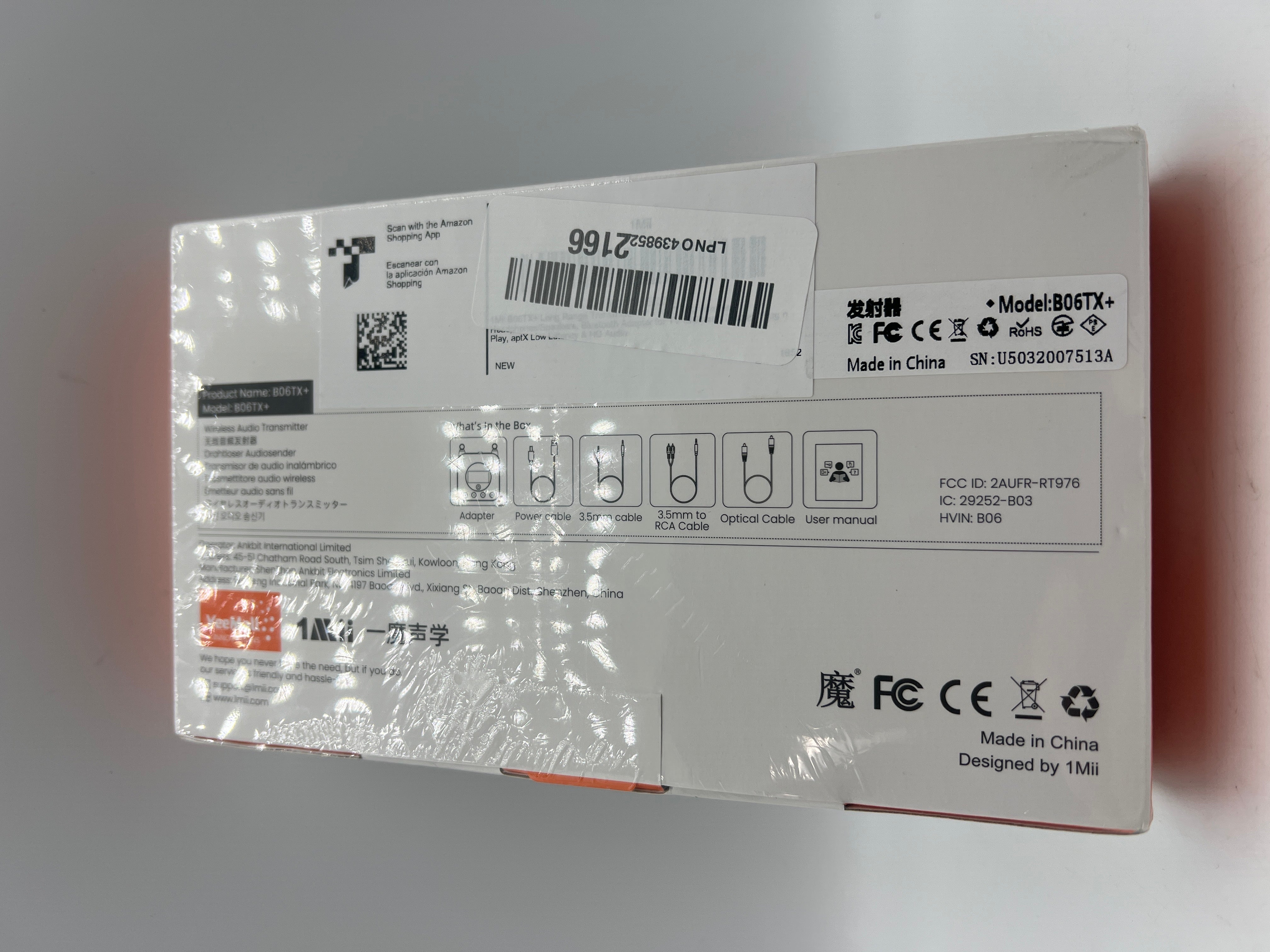 1Mii B06TX+ Bluetooth 5.2 Transmitter