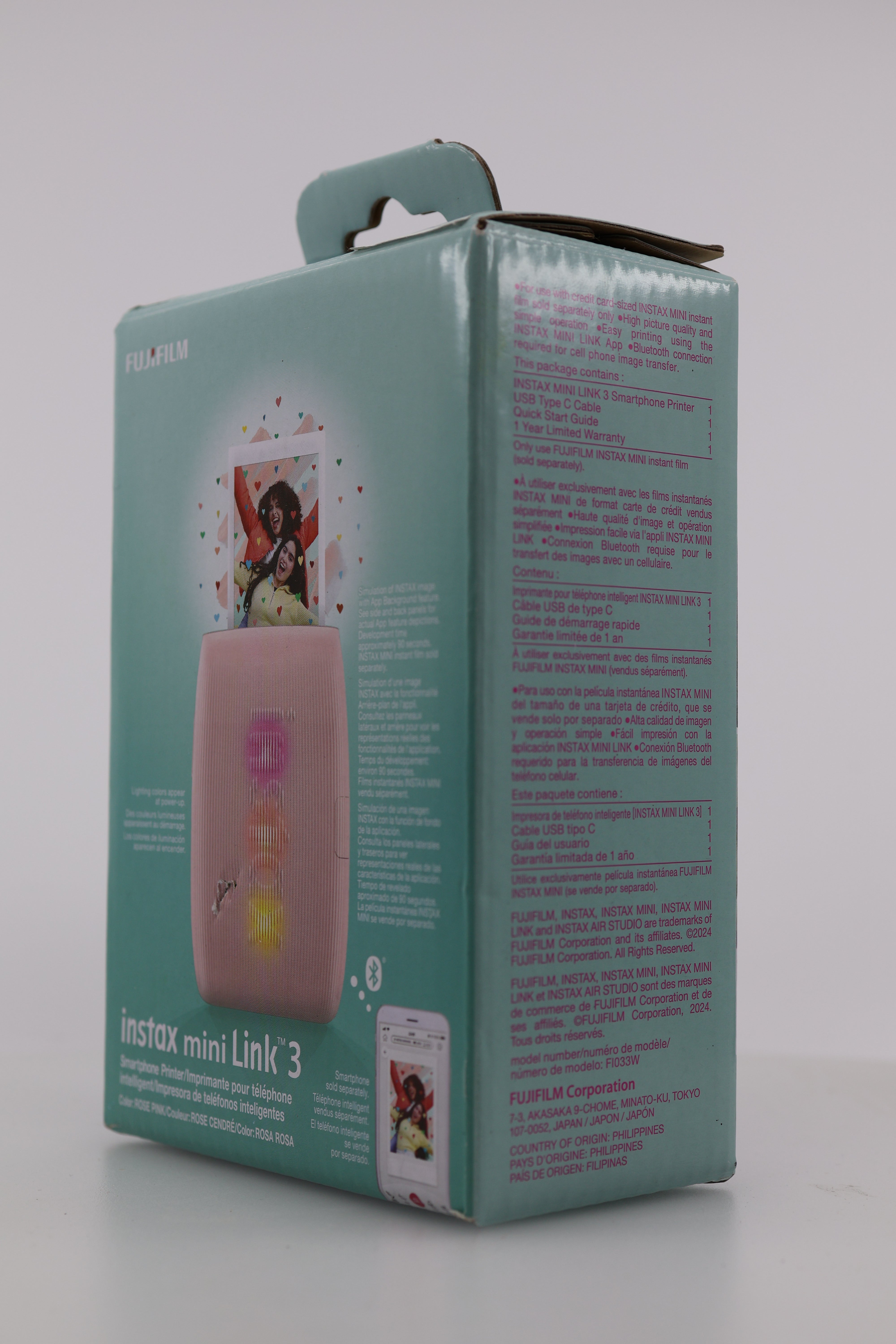 Fujifilm Instax Mini Link 3 Smartphone Printer - Rose Pink