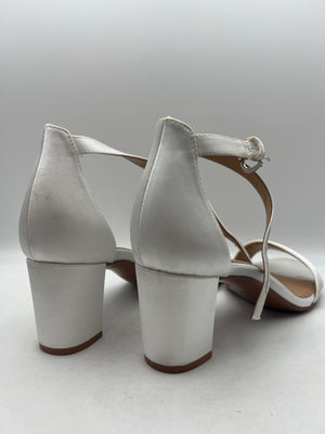 Naturalizer Women's Vera Sandal Pearl White Satin 11 M