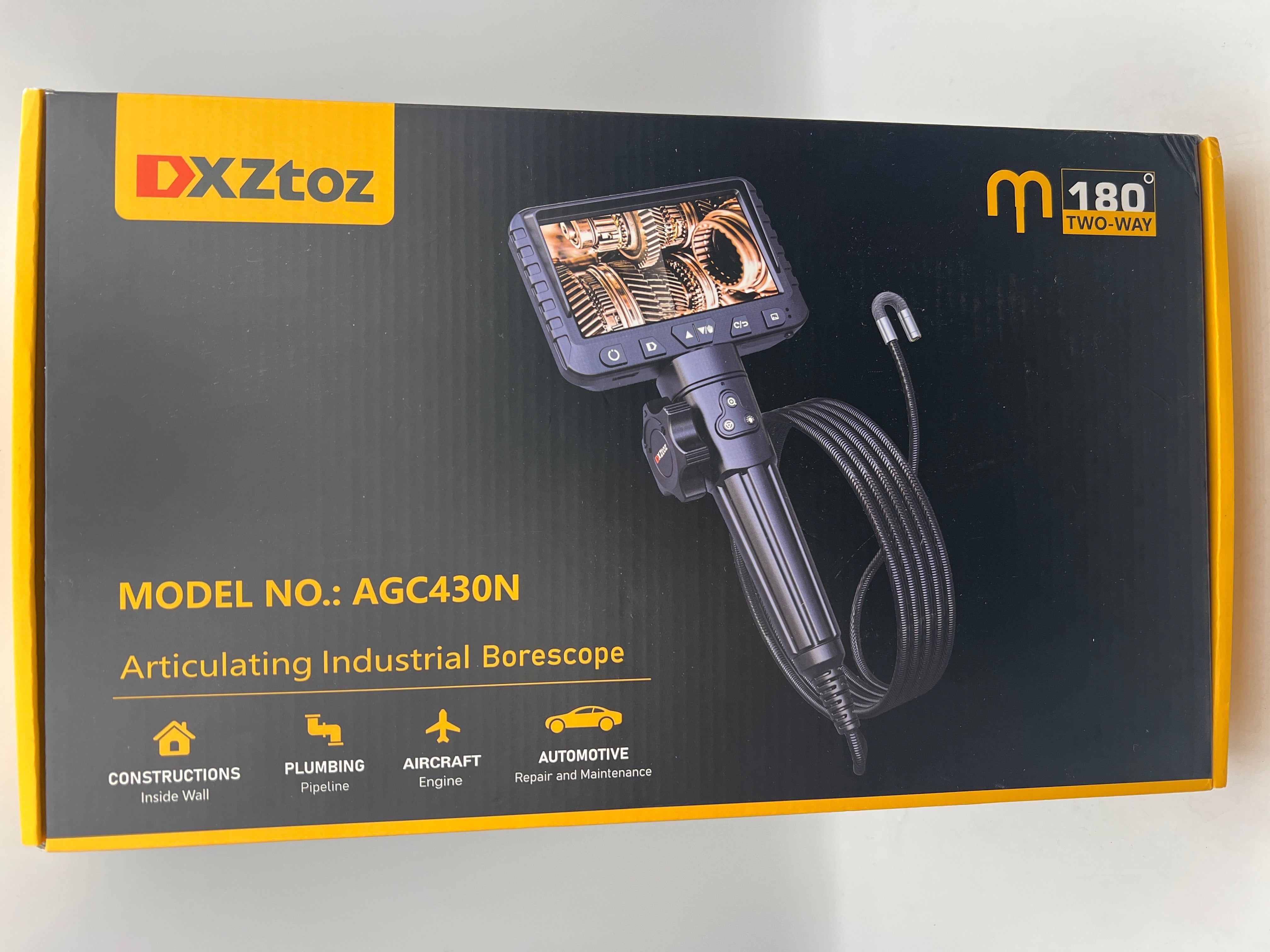 DXZtoz Two-Way Articulating Borescope with Light