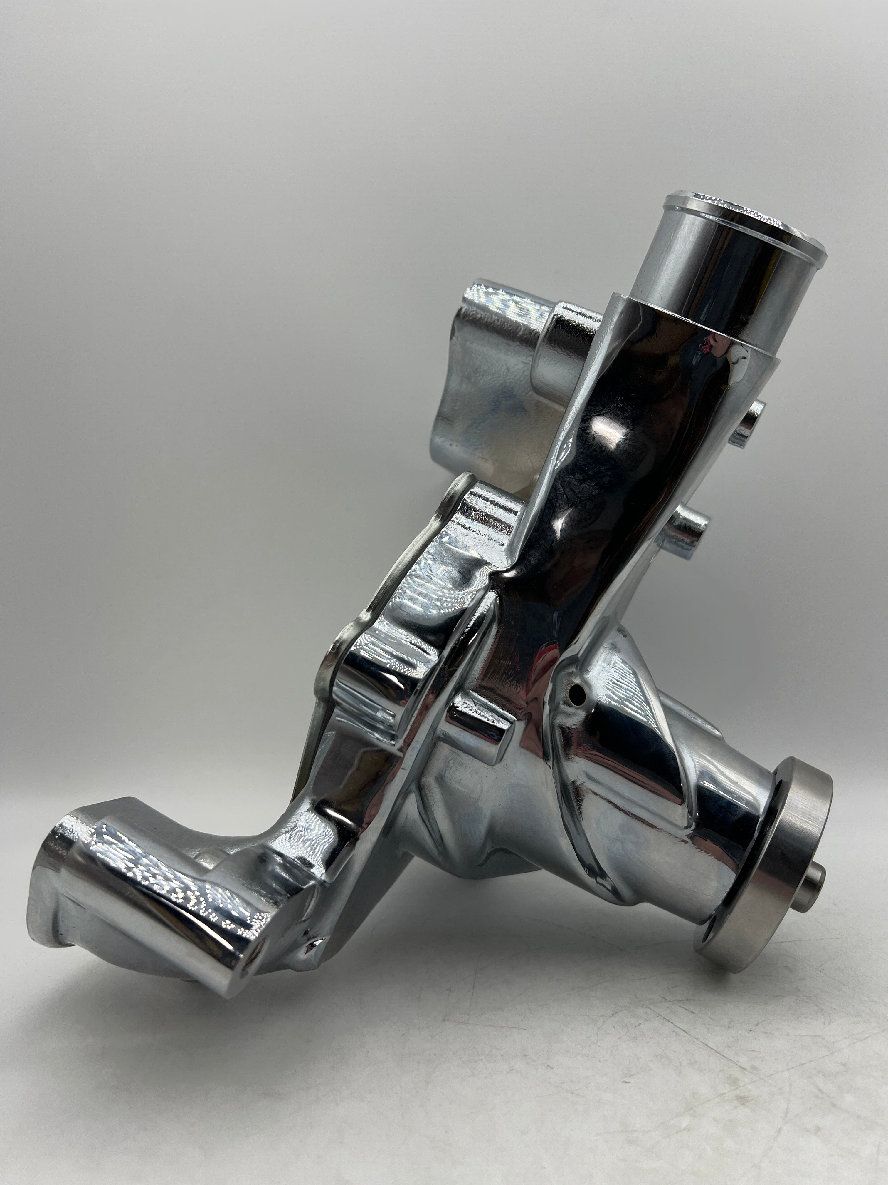 A-Team Performance Long-Style Chrome Water Pump - High-Flow Mechanical Design for Chevrolet Small-Block V8 Gen I 265-400 ci