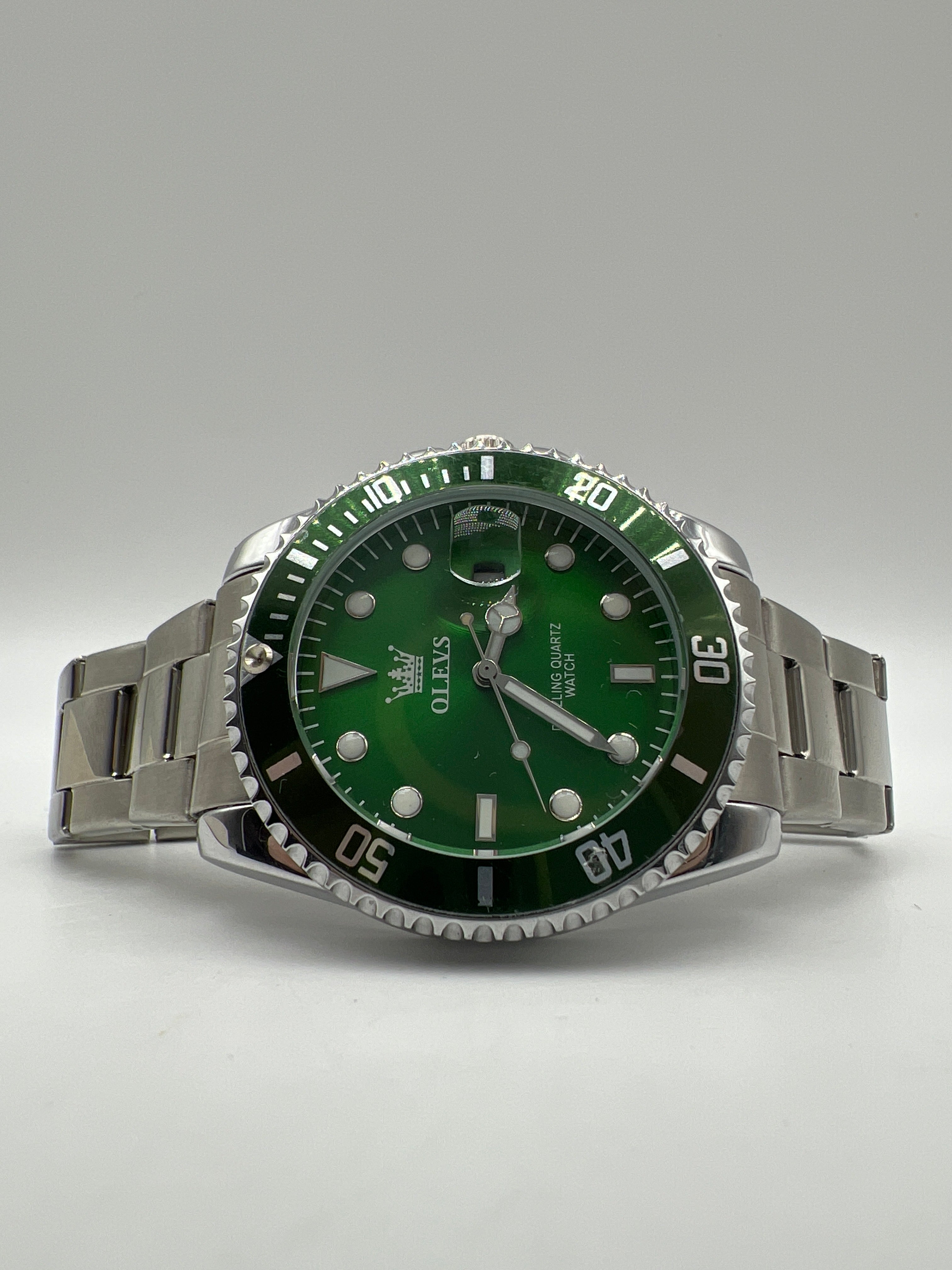 OLEVS Men's Silver Dress Watch