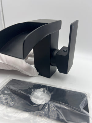 Kroias Matte Black LED Waterfall Bathroom Faucet