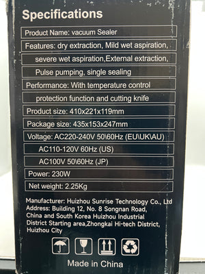 95kPa Vacuum Sealer Machine