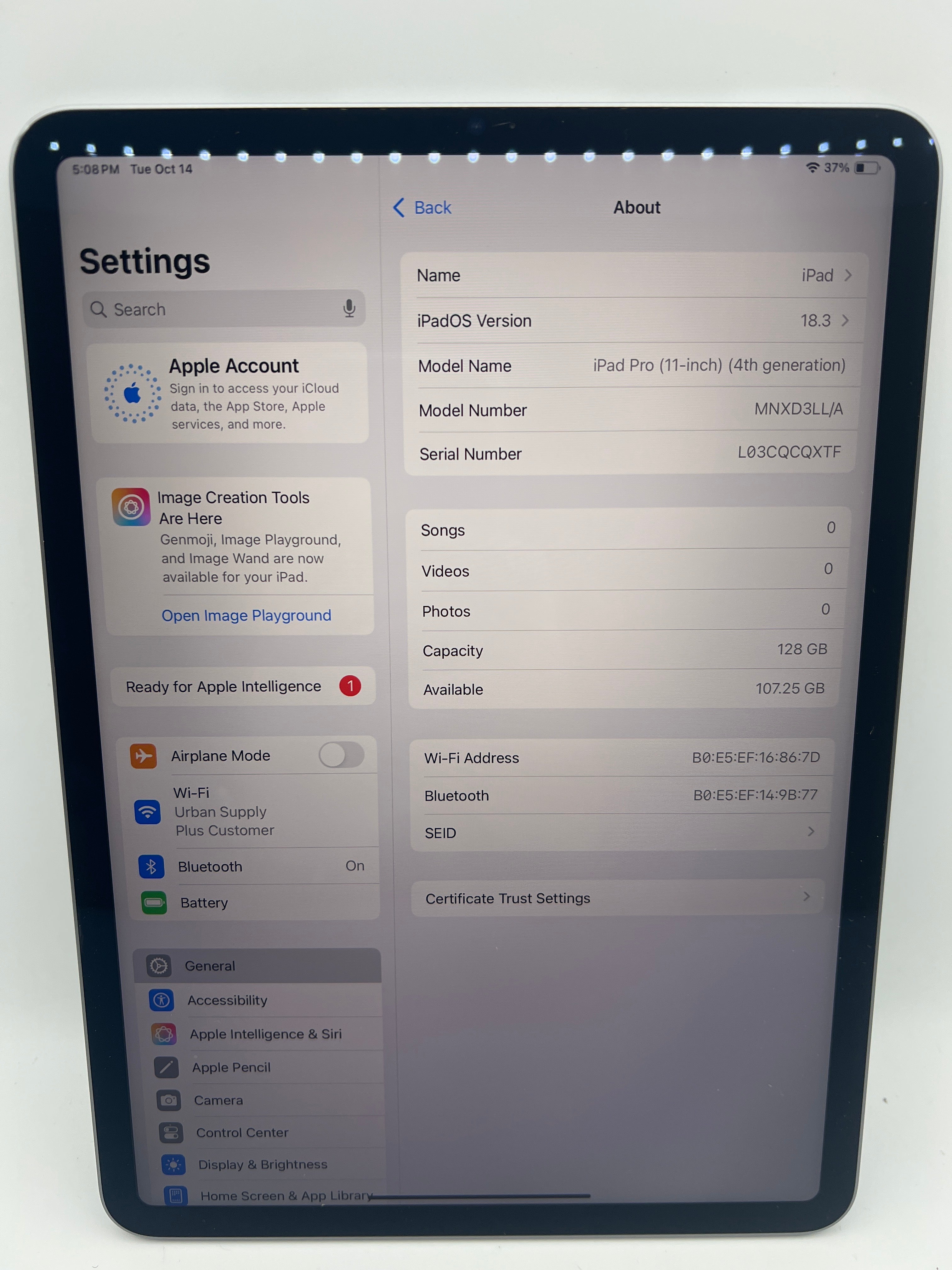 Apple 2022 iPad Pro 11-inch WiFi 128GB Space Gray