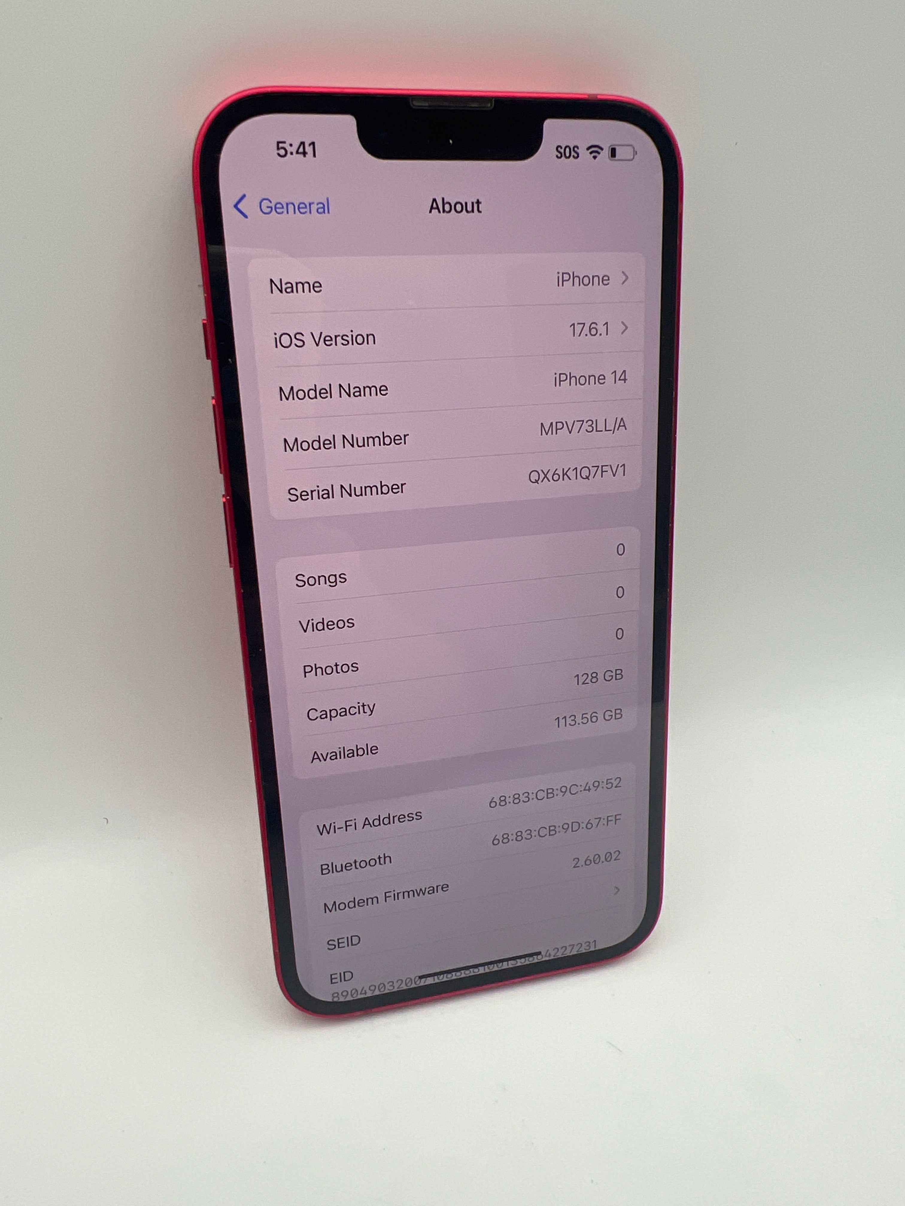 Apple iPhone 14 128GB (PRODUCT)RED - Unlocked (Renewed)