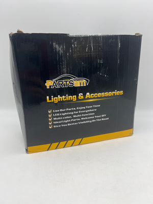 Partsam 2Pcs Amber/Red 17 LED Dual Revolution Watermelon Lights