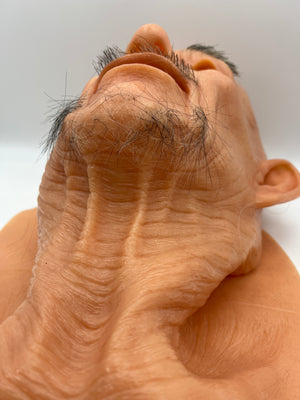 EQAIWUJIE Silicone Mask Face Full Head Realistic Old Man Mask for Halloween and Cosplay (Ivorywhite)