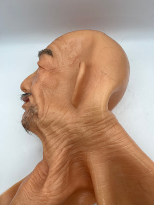 EQAIWUJIE Silicone Mask Face Full Head Realistic Old Man Mask for Halloween and Cosplay (Ivorywhite)