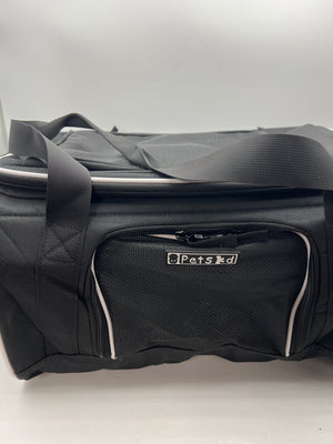 Black Pet Carrier with Locking Safety Zippers