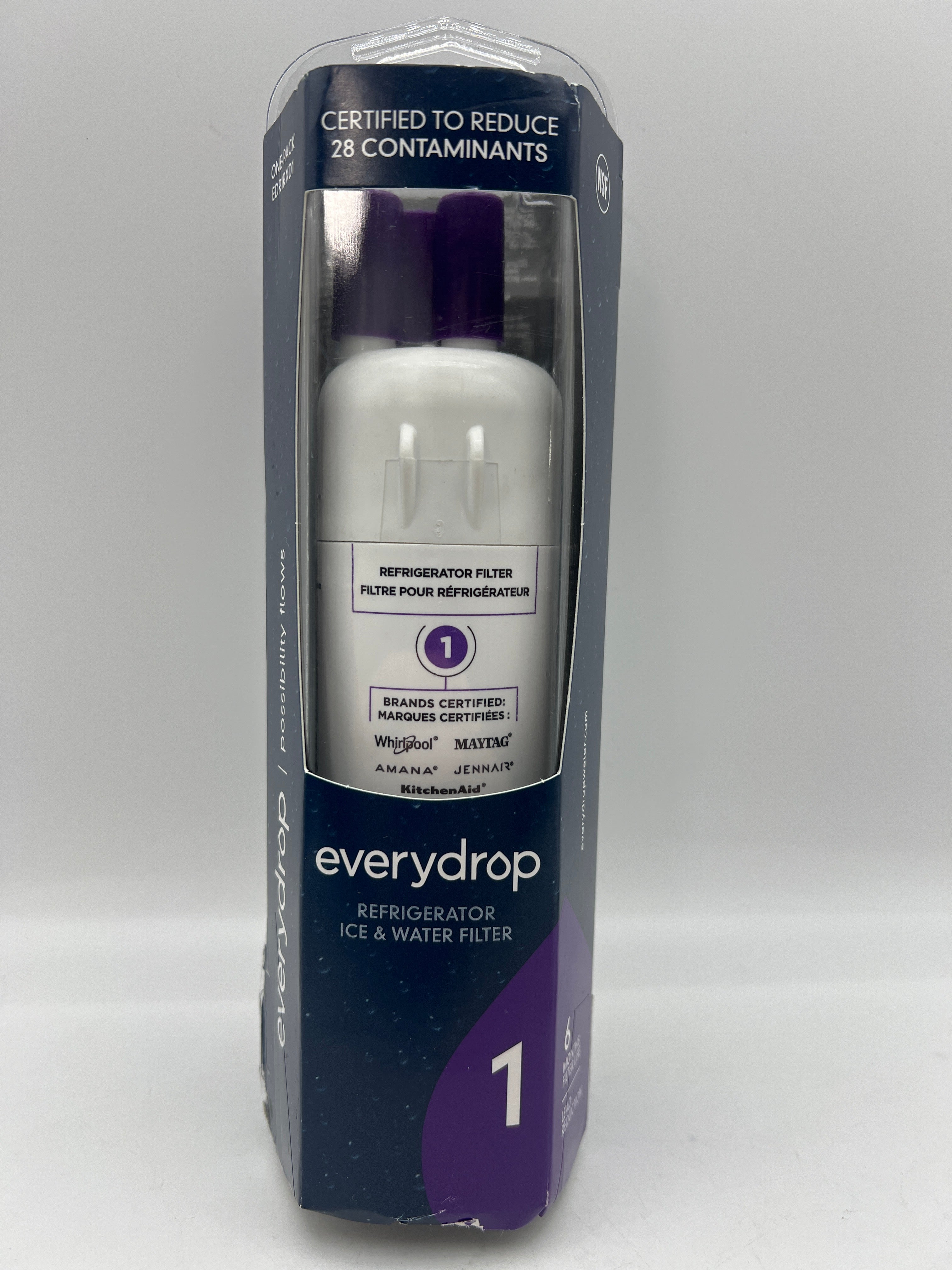 EveryDrop by Whirlpool Ice and Water Refrigerator Filter 1 EDR1RXD1 Single-Pack Purple