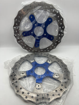 MoKitDora 11.8" Front Brake Dual Disc Rotors for Harley 2008-up Touring Models - Anodized Natural Finish