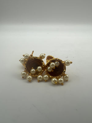 Aheli Laxmi Goddess Faux Stone Necklace Earrings Set