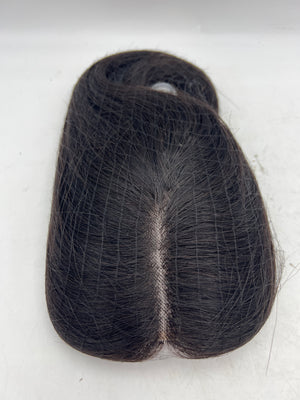 Lagomance 100% Real Human Hair Topper for Women - 12-Inch Dark Brown Mono Base Hairpiece