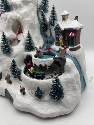 Chonsun Christmas Village 10.6-Inch Alpine Scene with LED Lights and Music