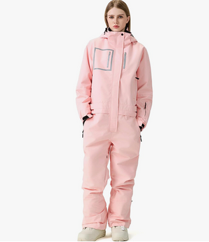 WOWULOVELY Women's Ski Suit One Piece Snowsuit - Pink