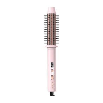 K&K 1.5 Inch Red Light Therapy Infrared Bounce Brush, Heated Thermal Round Brush with Negative Ion Technology, Multiple Heat Settings for Blowout Look with Hair Care Oil, Temperture Contronal
