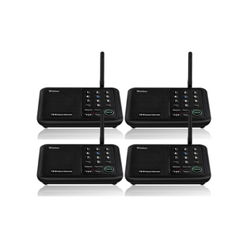 Wuloo Intercoms Wireless for Home 5280 Feet Range 10 Channel 3 Code, Wireless Intercom System for Home House Business Office, Room to Room Intercom, Home Communication System (4 Units Set, Black)
