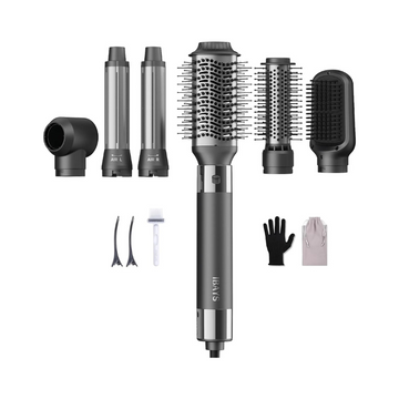 Hair Dryer Brush 6 in 1 Professional Hot Air Styler, 110,000 RPM High-Speed Negative Ionic Hair Dryer, Auto Wrap Curler Frizz-Free Blow Dryer Brush for Curling Volumizing Straightening Styling