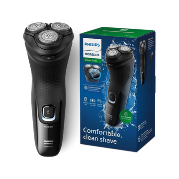 Philips Norelco Shaver 2400 Series, Wet and Dry Electric Shaver, Pop-up Trimmer, P-Cap, Deep Black, Model X3001/90